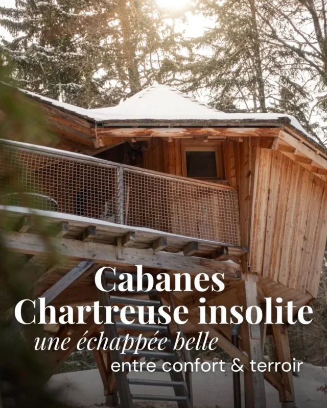 Loin de l’agitation citadine, au cœur du Parc naturel régional de Chartreuse, on a trouvé le lieu idéal pour redécouvrir le silence. 🌲

C’est entre les sapins et les épicéas que s’ouvre cette parenthèse enchantée : les Cabanes Chartreuse insolite. À 3,5 mètres du sol, on retrouve ce plaisir d’enfant de s’extirper du monde pour s’isoler dans une cabane, tout en savourant le confort moderne. Ambiance feutrée, matières boisées, poêle chaleureux... le froid n'est qu'un lointain souvenir ! 

Le matin, quelle meilleure promesse au réveil que celle d’un petit-déjeuner au milieu des arbres ? Dans le panier d’osier déposé devant la porte, on retrouve de bons produits locaux. Une évidence pour Cécile et Thérence, les propriétaires, qui valorisent le savoir-faire des alentours, du bois qui constitue la structure jusqu'à la vaisselle et aux savons. 🥐

À 1350 mètres d’altitude, la situation offre un large choix d’activités : randonnée, VTT, escalade... et même le complexe balnéo Oréade à 10 minutes d'ici pour ceux qui préfèrent prolonger le prélassement.

Petit détail : si notre reportage a immortalisé les derniers flocons fin mars, c'est désormais sans la neige et dans une ambiance 100 % printemps que l'on profite du domaine ! 🌸

👉 Il ne reste plus qu’à prendre date pour venir s’offrir cette parenthèse hors du temps. Découvrez notre reportage complet dans notre article (lien en bio) !

📍 @cabaneschartreuse — 2839 Montées de la Scia – Les Essarts, Saint-Pierre-de-Chartreuse

📸 @clemence.remo
.
.
.
#chartreuse #lesmondaines #sortiragrenoble #evasion #saintpierredechartreuse
