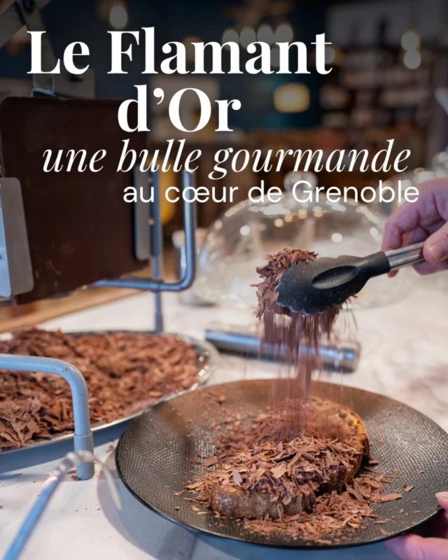 Le chocolat "Bean to Bar", vous connaissez ? "De la fève à la tablette". Sourcer les fèves, les torréfier lentement, les laisser tourner pendant deux jours sur meules de pierre, puis concher le chocolat. Une fabrication exigeante, où à partir de 80% de cacao, seuls demeurent deux ingrédients : les fèves et le sucre, rien d’autre. 🍫

Voilà ce que propose le @chocolatflamantdor , qui vient tout récemment de déménager rue de la Poste, en plein cœur de ville ! 

Chocolaterie et salon de thé spécialisé dans le chocolat fondu, Amandine Nasr a imaginé une parenthèse douce, pleine de délices et de convivialité. Car oui, au-delà des tablettes délicieuses, le Flamant d'Or est un véritable refuge pour les amoureux des vraies saveurs. 
À la carte, on trouve des chocolats chauds réalisés à partir de vrai chocolat fondu, les saveurs sont au choix, et du lait végétal est disponible. Pour l’été tout est décliné en version glacée, auxquelles s’ajoutent des citronnades maison et des ice lattes. ☕️ 

Les vraies stars de la maison ? La tartine de Mamie, comme un goûter d’enfance (pain au levain, beurre salé et copeaux de chocolat réalisés devant vous) et la fondue au chocolat, avec fruits frais, chantilly et rubans de crêpes. 

On vous en dit plus, comme d'habitude, sur notre site (lien en bio). 💫

📍@chocolatflamantdor 
22 rue de la Poste, Grenoble 
Ouvert du mardi au samedi de 10h30 à 18h30 

📸 @lydie_roure_ 
.
.
.
#grenoblecityguide #Grenoble #grenoblelovers #chocolaterie